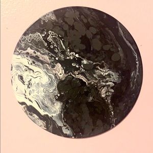 🖤BLACK AND WHITE FLUID ACRYLIC VINYL RECORD🤍